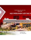 Bài giảng Pháp luật đại cương: Bài 1 - Trường ĐH Văn Lang