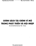 Phát triển và hội nhập chính sách tài chính vĩ mô: Phần 1