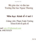 Giới thiệu bài giảng Kinh tế vĩ mô (ĐH Ngoại thương)