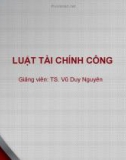 Bài giảng Luật tài chính công: Bài 5 - TS. Vũ Duy Nguyên