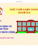 TỔ CHỨC CÔNG TÁC PHÂN TÍCH CHÍNH SÁCH