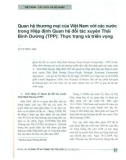 Quan hệ thương mại của Việt Nam với các nước trong Hiệp định Quan hệ đối tác xuyên Thái Bình Dương (TPP): Thực trạng và triển vọng