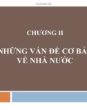 Bài giảng Những vấn đề cơ bản về nhà nước