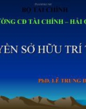 Bài giảng Quyền sở hữu trí tuệ - PhD. Lê Trung Đạo