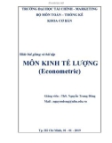 Bài giảng Kinh tế lượng: Giới thiệu môn học – ThS. Nguyễn Trung Đông