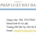 Bài giảng Pháp luật đất đai - ThS. Võ Công Nhị