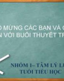 Bài giảng Tâm lý lứa tuổi học sinh tiểu học