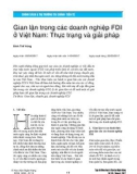 Gian lận trong các doanh nghiệp FDI ở Việt Nam: Thực trạng và giải pháp