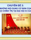 Những nội dung cơ bản của báo cáo chính trị tại đại hội XI cuả Đảng