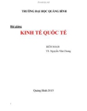 Bài giảng Kinh tế quốc tế - TS. Nguyễn Văn Chung