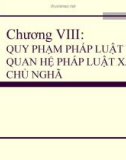 Chương VIII: QUY PHẠM PHÁP LUẬT VÀ QUAN HỆ PHÁP LUẬT XÃ HỘI CHỦ NGHÃ