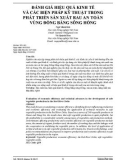 Đánh giá hiệu quả kinh tế và các biện pháp kỹ thuật trong phát triển sản xuất rau an toàn vùng đồng bằng sông Hồng