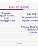 Bài giảng Kinh tế lượng - GV. Nguyễn Thị Minh