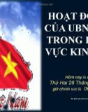 Chuyên đề 5: Hoạt động của UBND xã trong lĩnh vực kinh tế