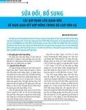 Sửa đổi, bổ sung các quy định liên quan đến đề nghị giao kết hợp đồng trong bộ luật dân sự