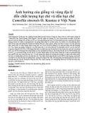 Ảnh hưởng của giống và vùng địa lý đến chất lượng hạt chè và dầu hạt chè Camellia sinensis O. Kuntze ở Việt Nam