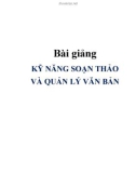 Bài giảng: Kỹ năng soạn thảo và quản lý văn bản