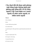 Cho thuê đất đã được giải phóng mặt bằng hoặc không phải giải phóng mặt bằng đối với tổ chức, người Việt Nam định cư ở nước ngoài, tổ chức nước ngoài, cá nhân nước ngoài