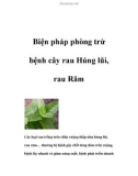 Biện pháp phòng trừ bệnh cây rau Húng lũi, rau Răm