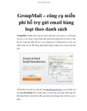 GroupMail – công cụ miễn phí hỗ trợ gửi email hàng loạt theo danh sách