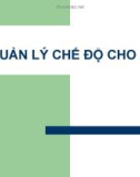 QUẢN LÝ CHẾ ĐỘ CHO ĂN TRONG NUÔI THỦY SẢN