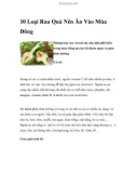 10 Loại Rau Quả Nên Ăn Vào Mùa Đông