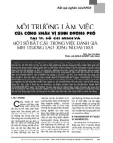 Môi trường làm việc của công nhân vệ sinh đường phố tại Tp. Hồ Chí Minh và một số bất cập trong việc đánh giá môi trường lao động ngoài trời