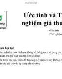 Bài giảng 6sigma: Ước tính và thử nghiệm giả thuyết