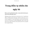 Trang điểm tự nhiên cho ngày hè