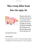 Mẹo trang điểm hoàn hảo cho ngày hè