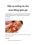 Mặt nạ dưỡng da cho mùa Đông lạnh giá