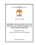 Luận văn Thạc sĩ Luật hiến pháp và Luật hành chính: Phổ biến, giáo dục pháp luật cho sinh viên các trường đại học tại Thành phố Hồ Chí Minh