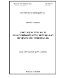 Luận văn Thạc sĩ Quản lý công: Thực hiện chính sách giảm nghèo bền vững trên địa bàn huyện Ea Súp, tỉnh Đắk Lắk