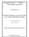 Tóm tắt Luận văn Thạc sĩ Quản lý công: Tuyển dụng viên chức tại Trường Đại học Công nghiệp Thành phố Hồ Chí Minh