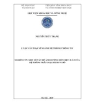 Luận văn Thạc sĩ Hệ thống thông tin: Nghiên cứu một số vấn đề ảnh hưởng đến hiệu suất của hệ thống phân loại hành vi bò