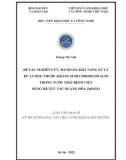 Luận văn Thạc sĩ Kỹ thuật hoá học: Nghiên cứu, đánh giá khả năng xử lý dư lượng thuốc kháng sinh ciprofloxacin trong nước thải bệnh viện bằng hệ xúc tác quang hóa ZnO/GO