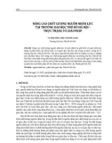 Nâng cao chất lượng nguồn nhân lực tại trường Đại học Thủ đô Hà Nội - thực trạng và giải pháp