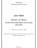 Giáo trình Lập trình C# (Ngành: Công nghệ thông tin - Cao đẳng liên thông) - Trường Cao đẳng Xây dựng số 1