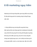 6 lỗi marketing nguy hiểm