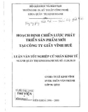 Luận văn: Hoạch định chiến lược phát triển sản phẩm mới tại công ty giày Vĩnh Huê