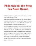 Phân tích bài thơ Sóng của Xuân Quỳnh