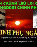 Bài giảng Tình cảnh lẻ loi của người chinh phụ