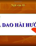 Bài giảng Ngữ văn 10 tuần 10: Ca dao hài hước