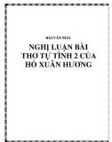 Nghị luận bài thơ Tự tình 2 của Hồ Xuân Hương