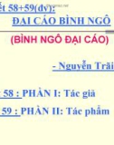 Bài giảng Ngữ văn 10 - Đại cáo bình ngô (Phần 2: Tác phẩm)