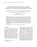 The relationship between innovation capabilities and efficiency of foreign invested enterprises in Vietnam