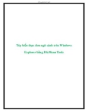 Tùy biến thực đơn ngữ cảnh trên Windows Explorer bằng FileMenu Tools
