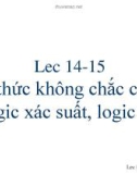 Bài giảng Trí tuệ nhân tạo: Bài 14+15 - Phạm Thị Anh Lê