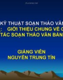 GIỚI THIỆU CHUNG VỀ CÔNG TÁC SOẠN THẢO VĂN BẢN