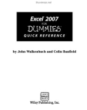 Excel 2007 for Dummies Quick Reference P1